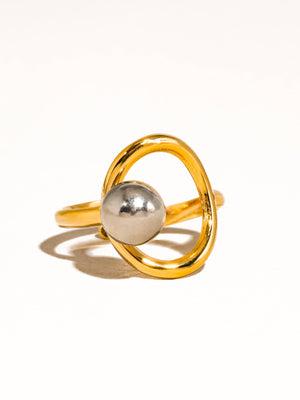 Sibylle Non-Tarnish Two Tone Round Ring