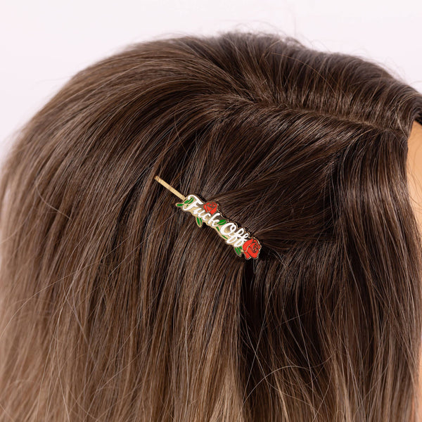 Yellow Owl Workshop - F*ck Off Hairpin | Tattoo Rose Gold Hair Accessory