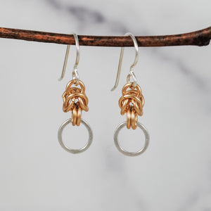 Knot Earrings - mixed metals