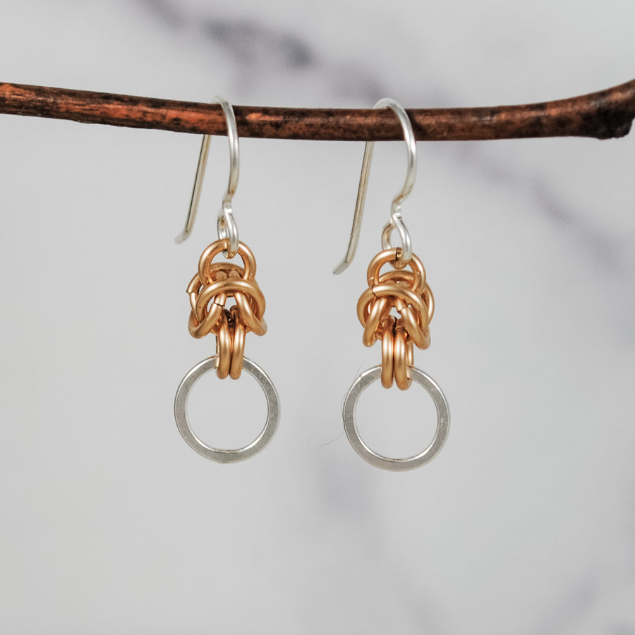 Knot Earrings - mixed metals