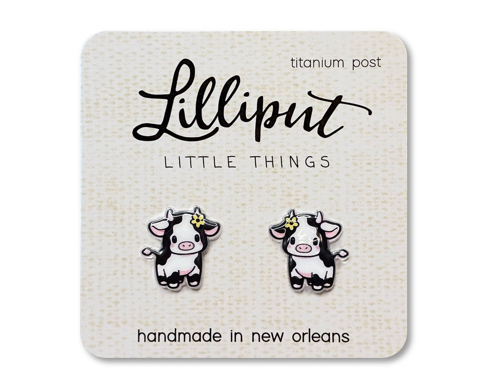 Lilliput Little Things - Baby Cow Earrings // Farm Animal Earrings