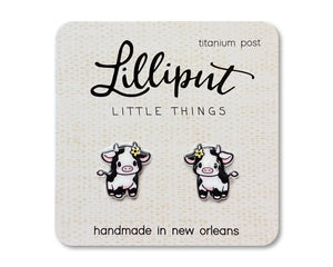 Lilliput Little Things - Baby Cow Earrings // Farm Animal Earrings