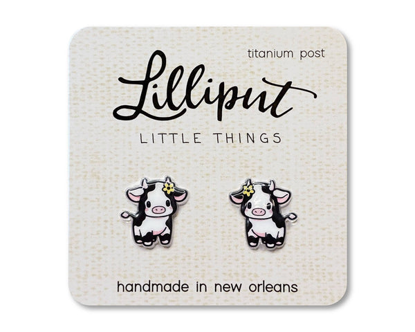 Lilliput Little Things - Baby Cow Earrings // Farm Animal Earrings