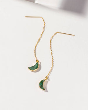 Emerald Eclipse Threader Earrings