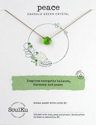 Peace Soul-Shine Necklace - Emerald Green Crystal