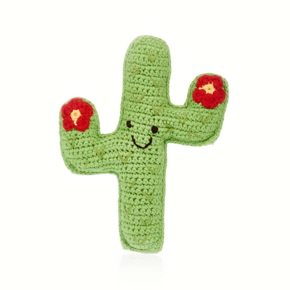 Green Cactus Crochet Rattle
