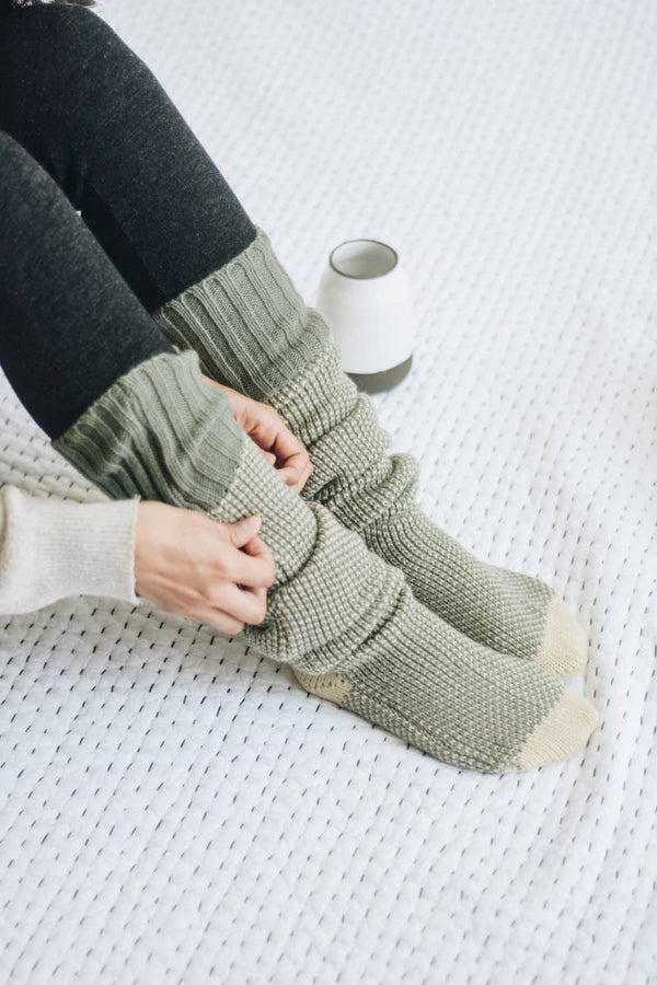 Pink Long Slouch Lounge Socks