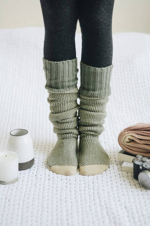 Pink Long Slouch Lounge Socks