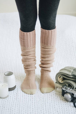 Pink Long Slouch Lounge Socks
