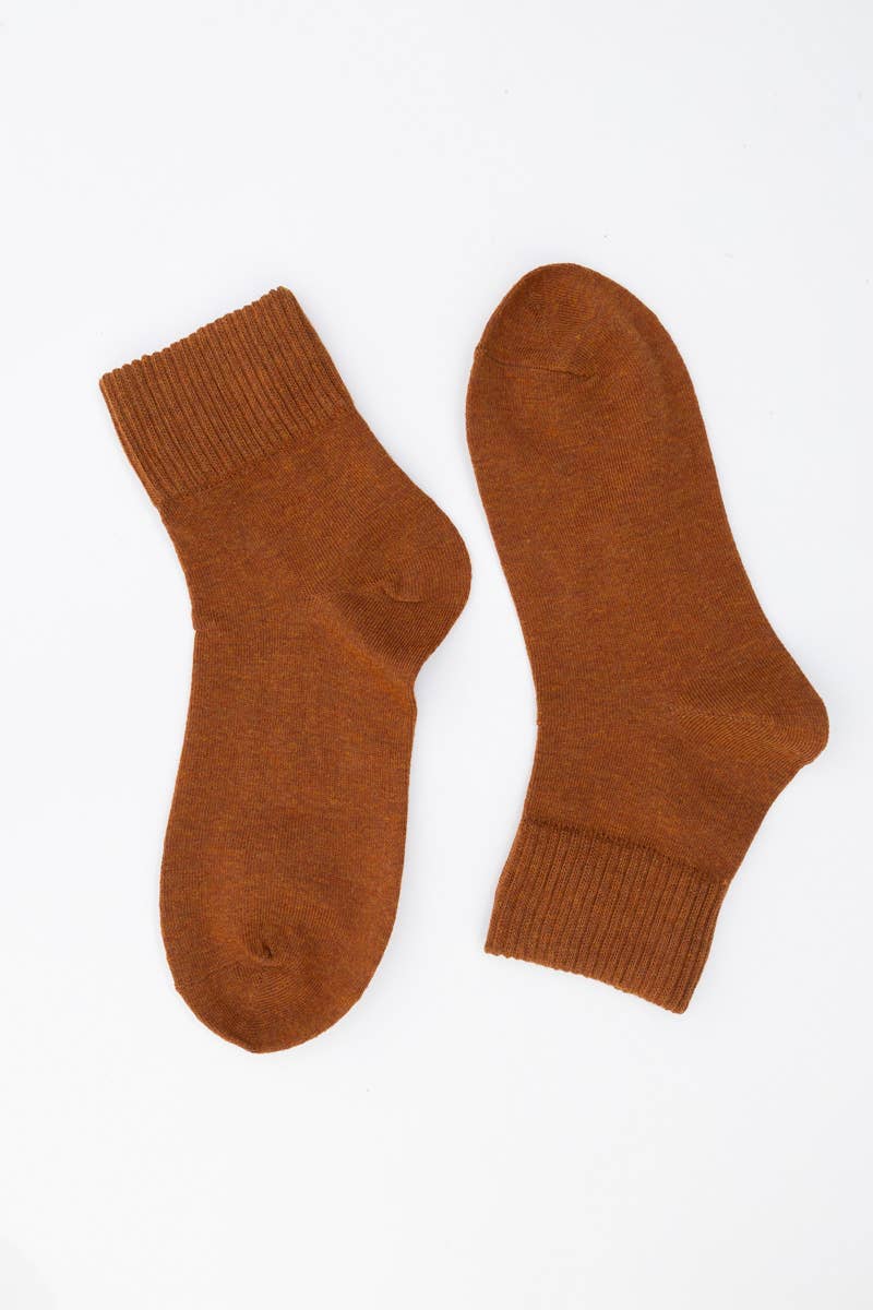 Rust Happy Feet Embroidered Socks