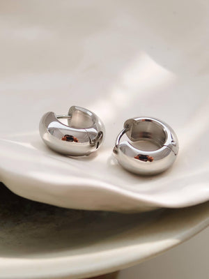 Blandine Silver Non-Tarnish Small Classic Hoop Earring