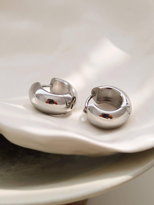 Blandine Silver Non-Tarnish Small Classic Hoop Earring