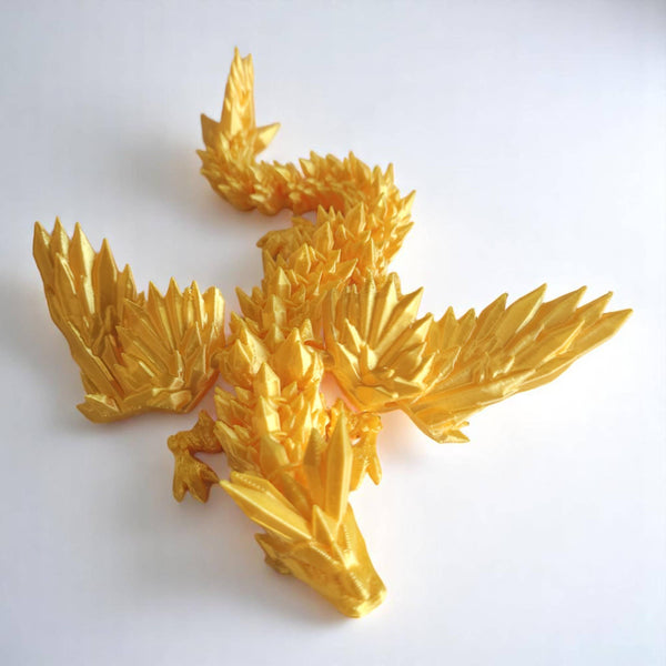 PowerTRC 3D Print - 3D Printed Articulated Crystal Dragon with Wings (Large)