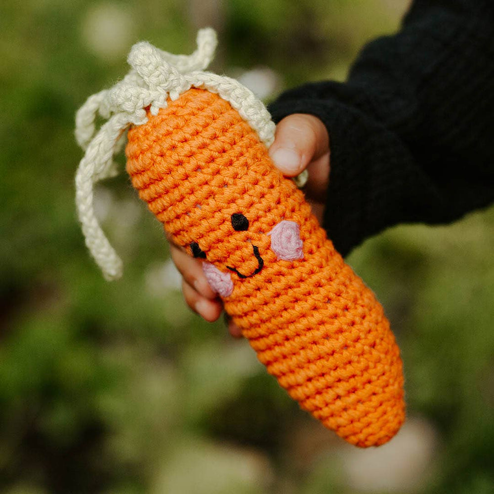 Springtime Baby Crocheted Carrot Rattle