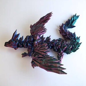 PowerTRC 3D Print - 3D Printed Articulated Crystal Dragon with Wings (Large)