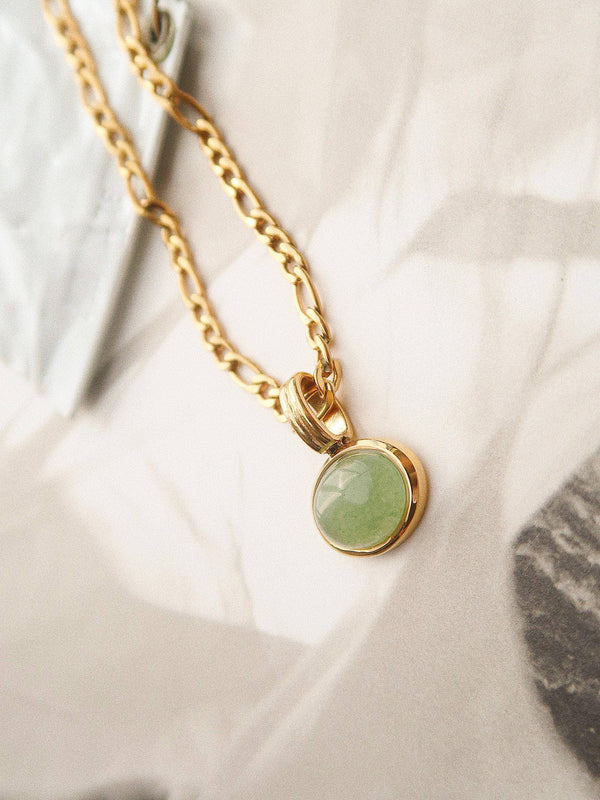 Winslow Non-Tarnish Green Aventurine Pendant Necklace