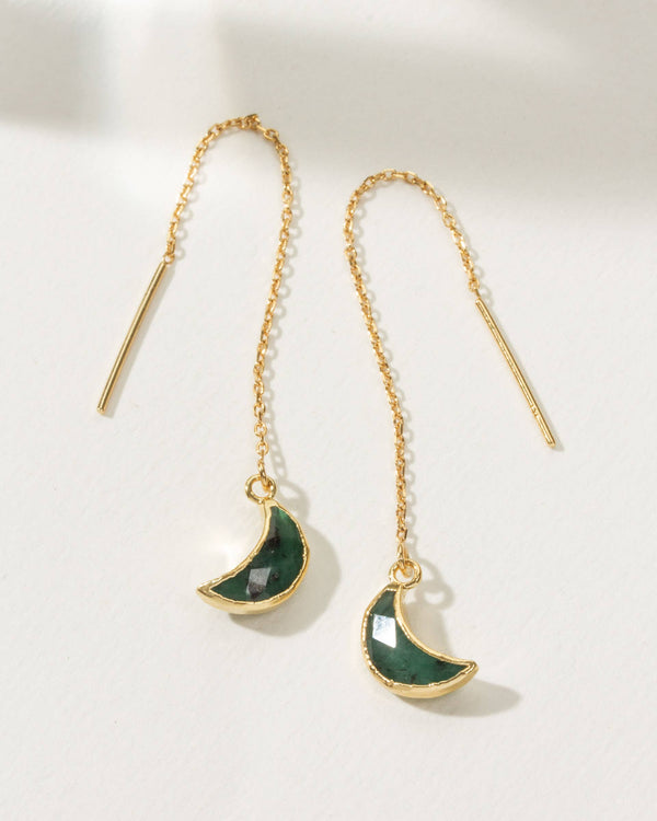 Emerald Eclipse Threader Earrings