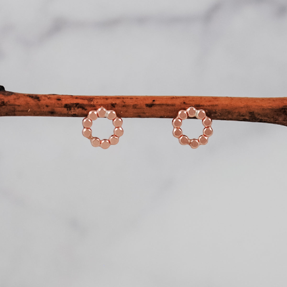 Extra Small Beaded Circle Studs - gold-filled