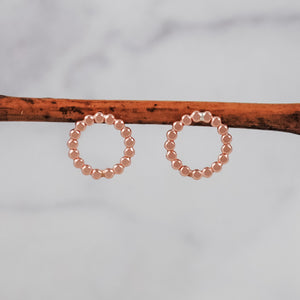 Medium Beaded Circle Studs - gold-filled