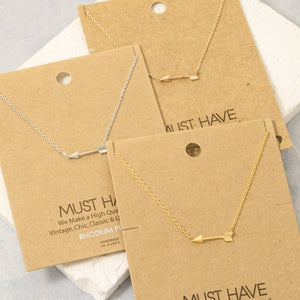 Fame Accessories - Gold Dipped Love Arrow Pendant Necklace