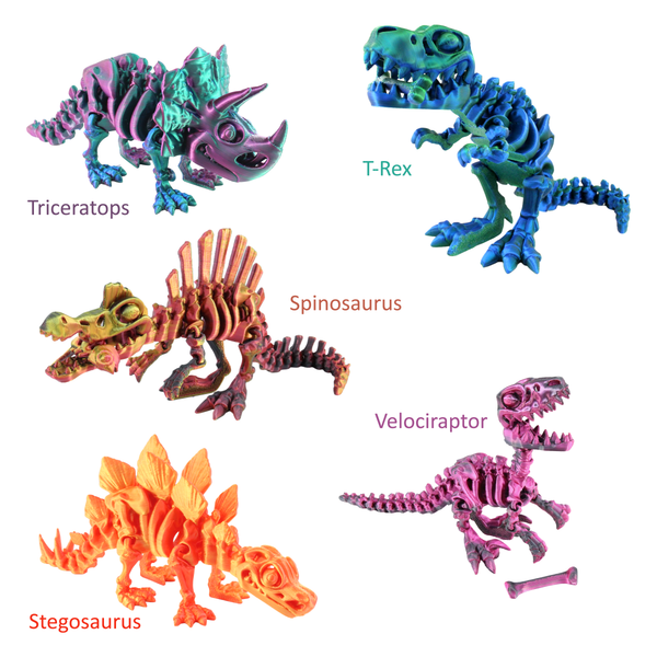 3D Printed Flexible Articulate Dinosaurs