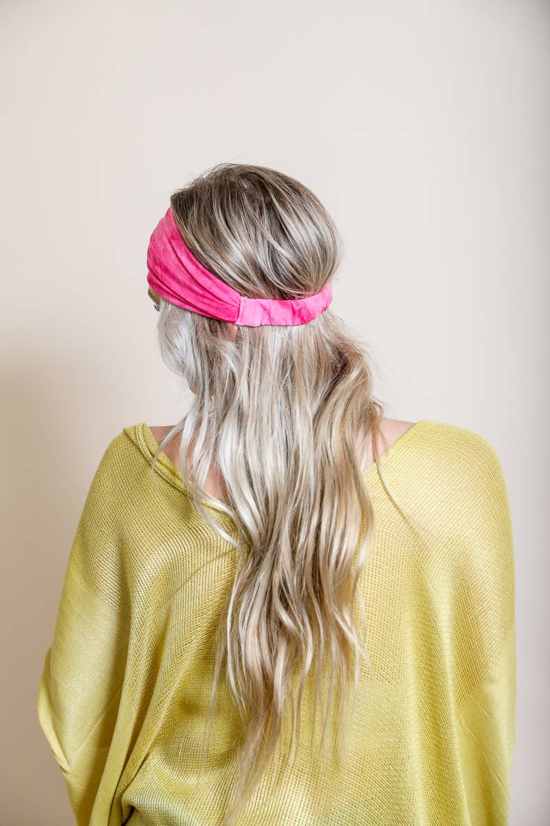 Boho Chic Wide Band Tie-Dye Headwrap