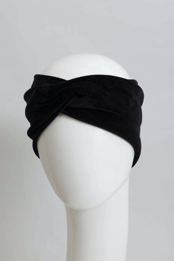 Black Soft Twisted Velvet Headband