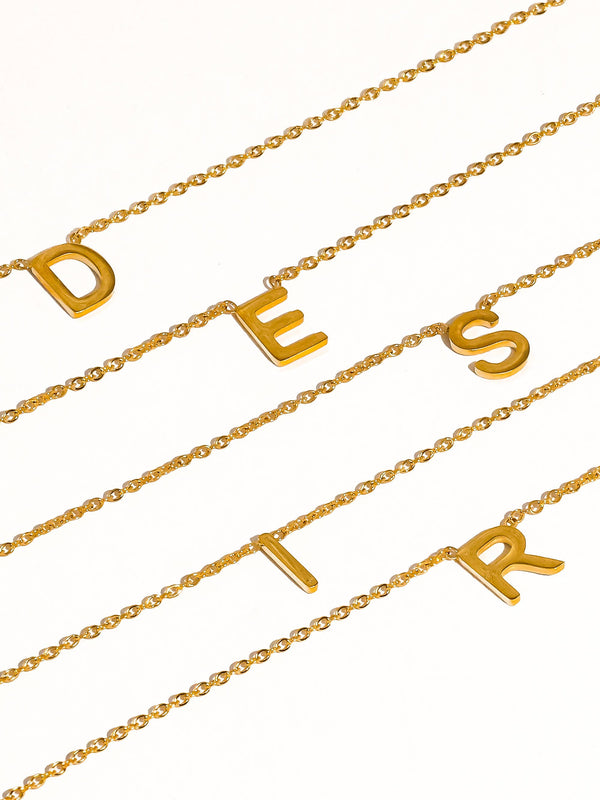 Flânerie by MAIQ - Desir 18K Gold Non-Tarnish Petite Classic Letter Necklace