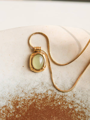 Dax Non-Tarnish Green Aventurine Necklace