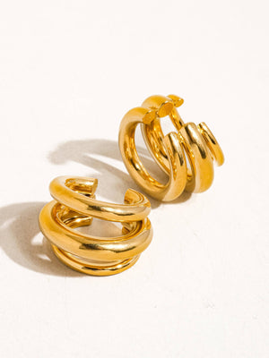 Ames Non-Tarnish Trilayer C Hoop Ear Cuff