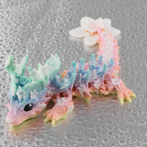3D Printed Rainbow Blossom Dragon, 3D Printed Baby Dragon