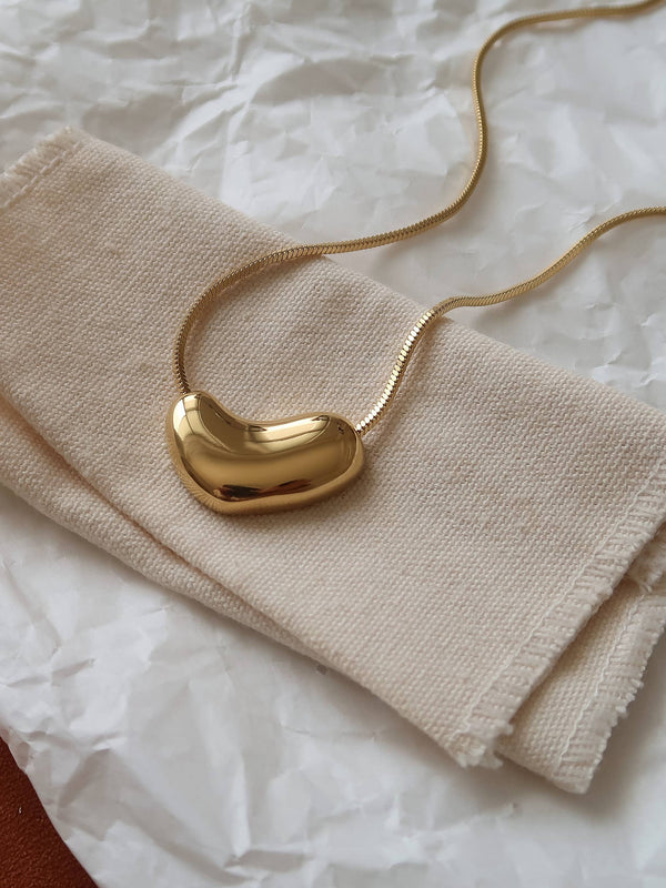 Louis Gold Non-Tarnish Puffy Heart Necklace