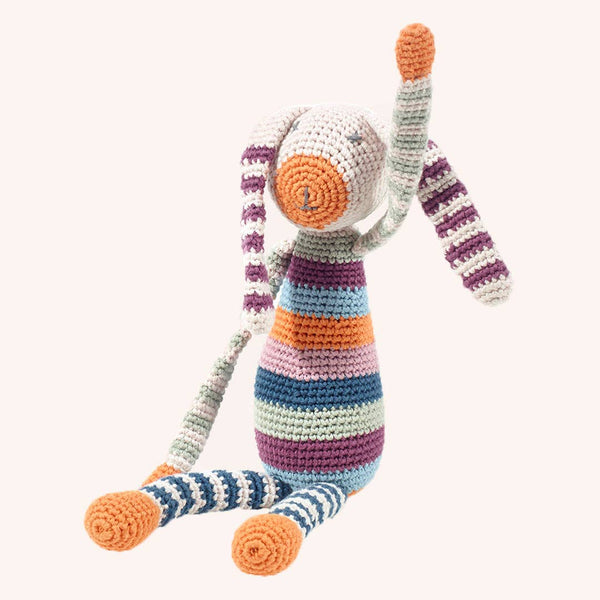 Pebble - Handcrafted Bohemian Plush Organic Cotton Bunny – Multi