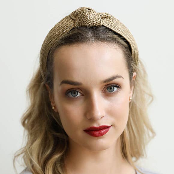 Ivory Boho Rattan Knotted Headband