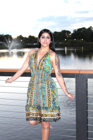 Short Bohemian Ruched Halter Dress
