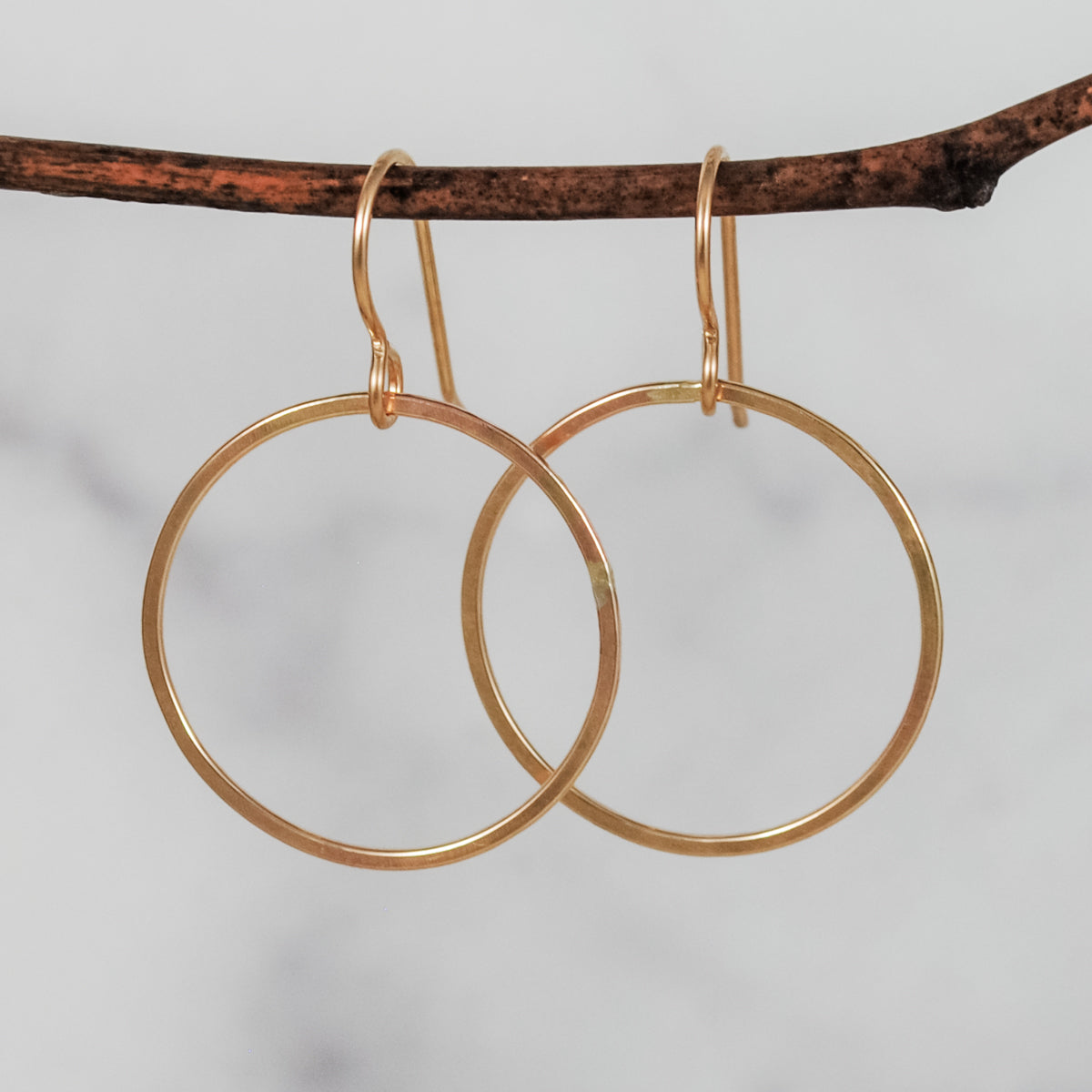 Large Single Ring Earrings - gold-filled
