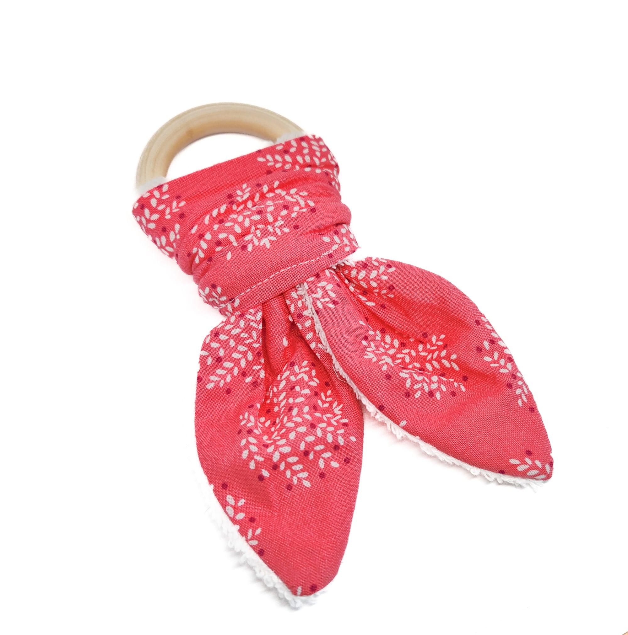 Pink Blooms Bunny Ears Baby Teether