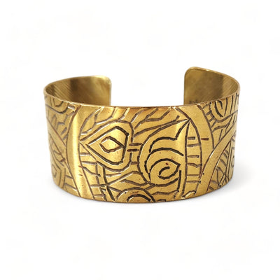Abstract Etched Brass Cuff