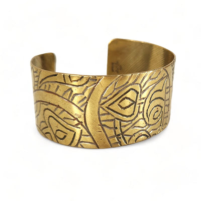 Abstract Etched Brass Cuff