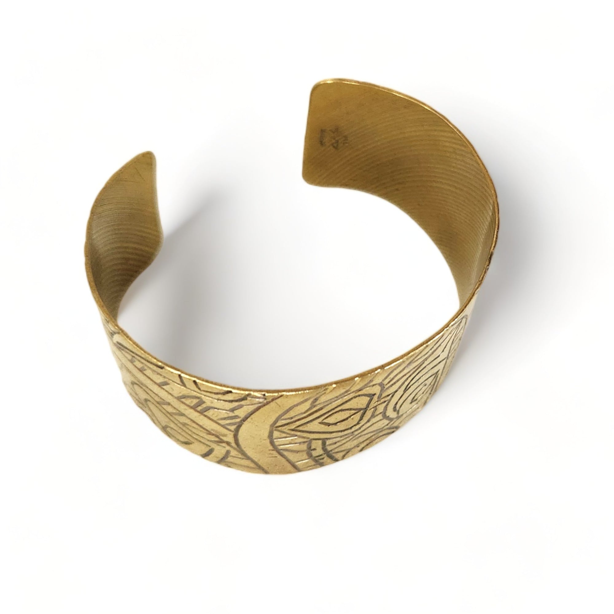 Abstract Etched Brass Cuff