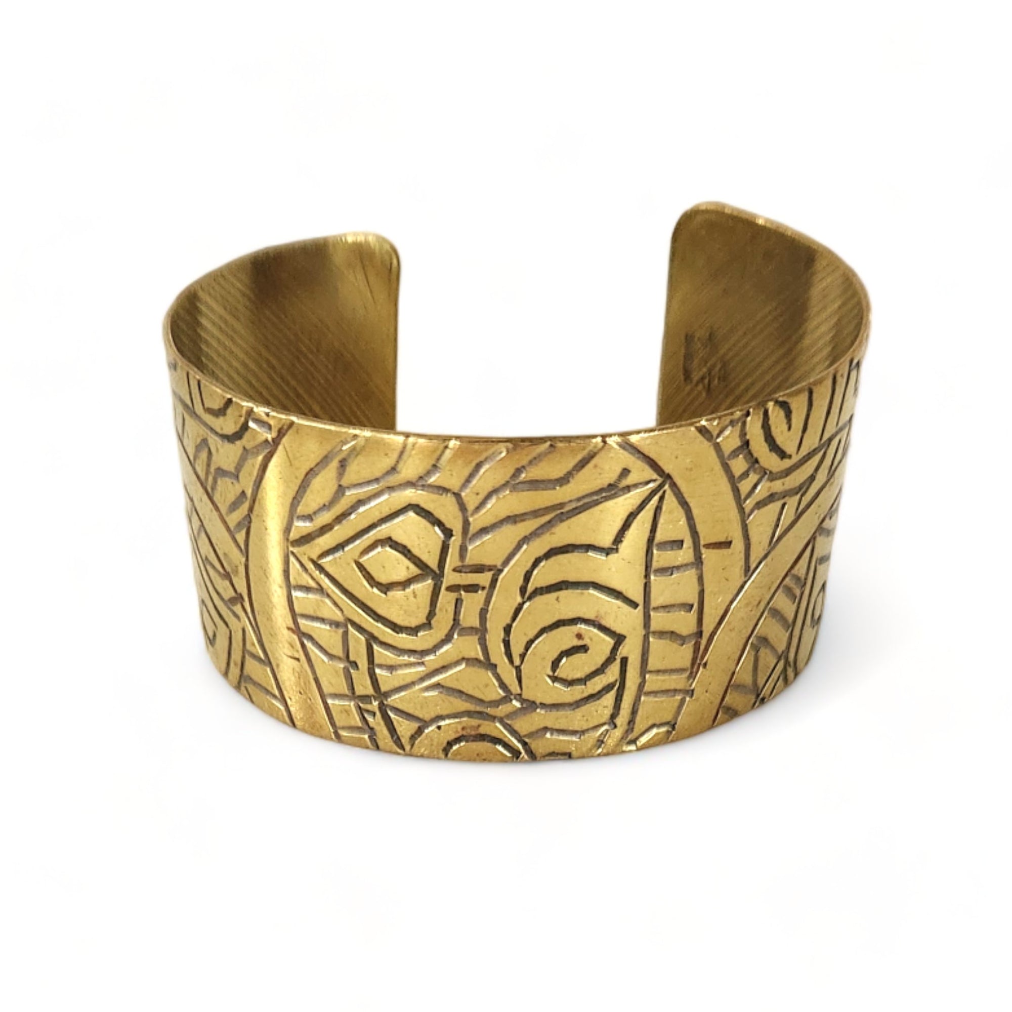 Abstract Etched Brass Cuff