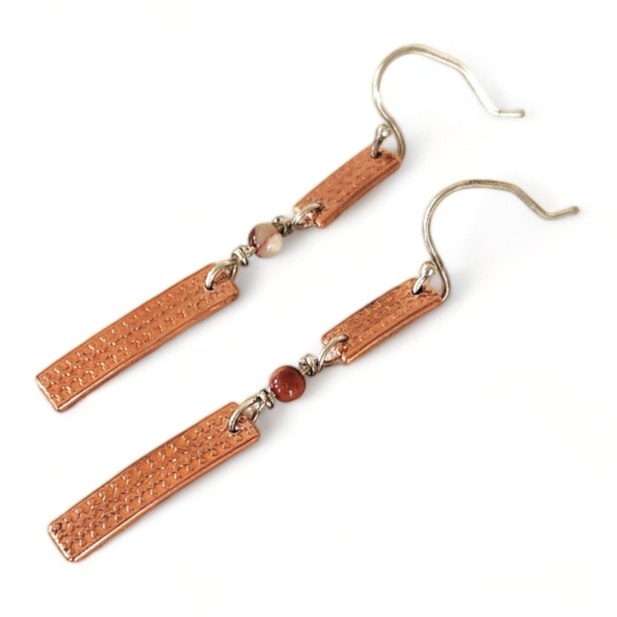Double Link Copper Earrings