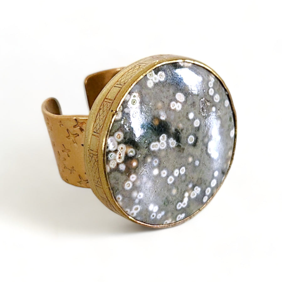 Orbicular Jasper Upcycled Ring