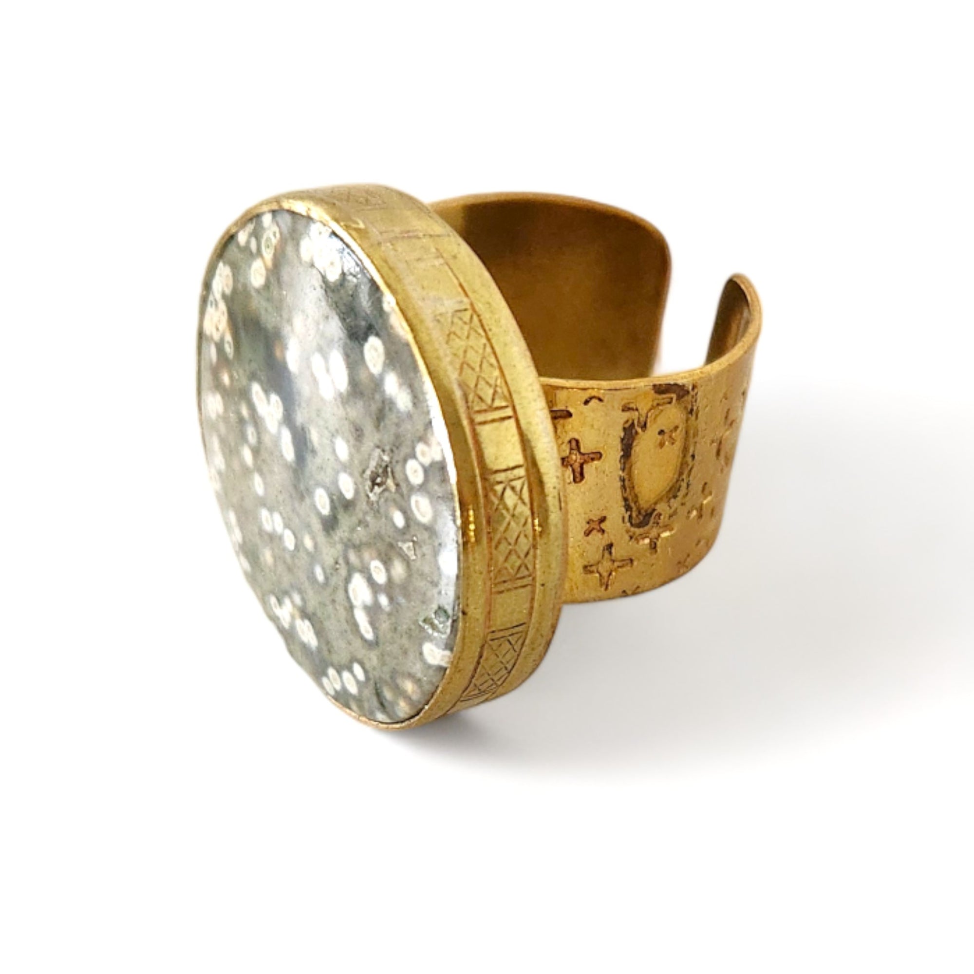 Orbicular Jasper Upcycled Ring