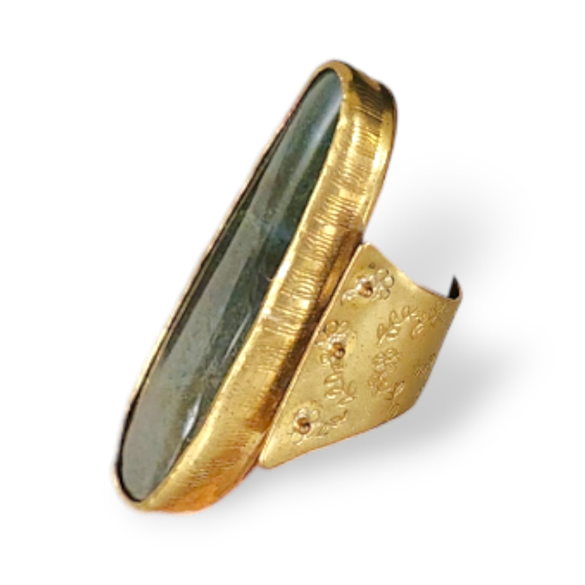 Lovely Labradorite Riveted Upcycled Statement Ring