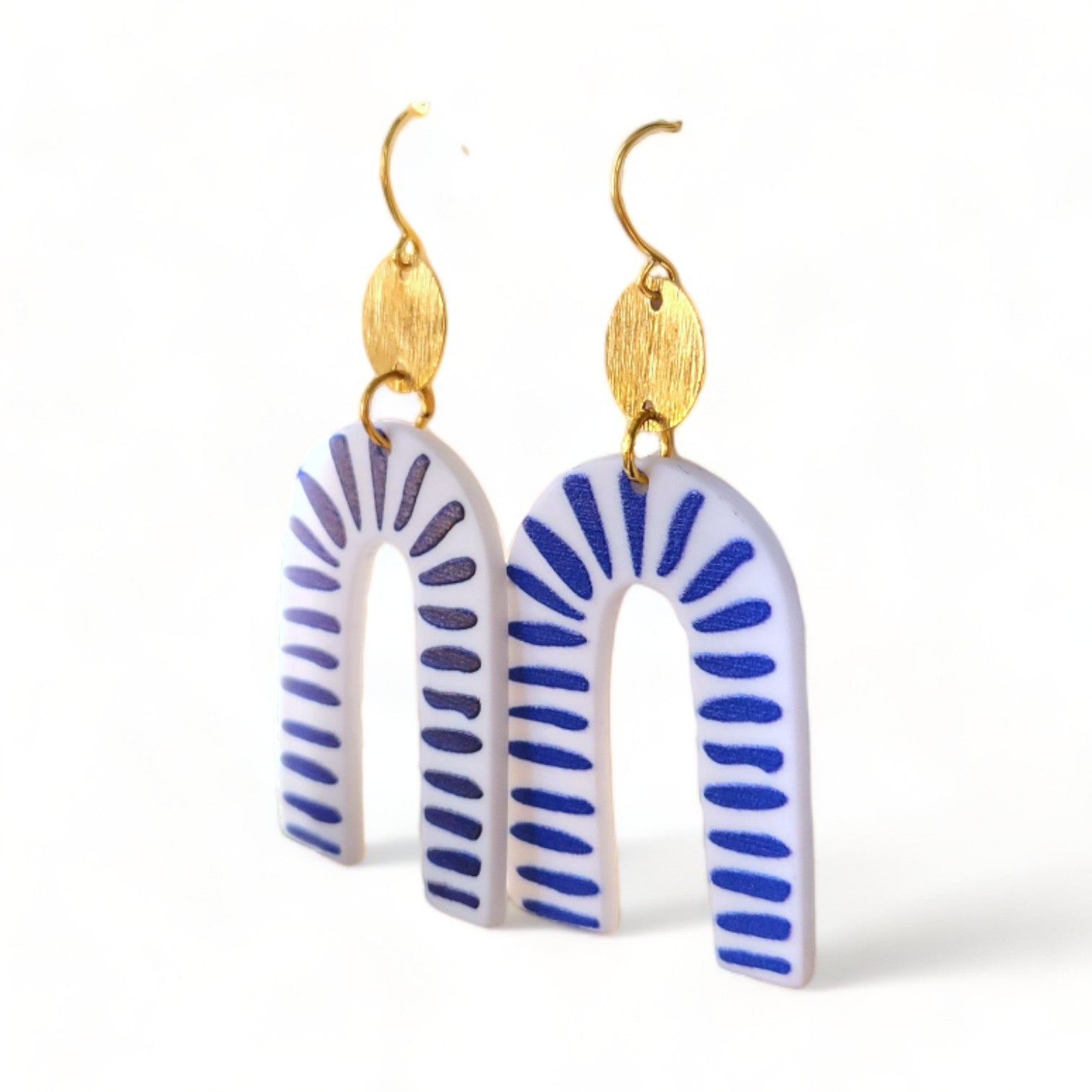 Cannes Acrylic Earrings - Delft Blue