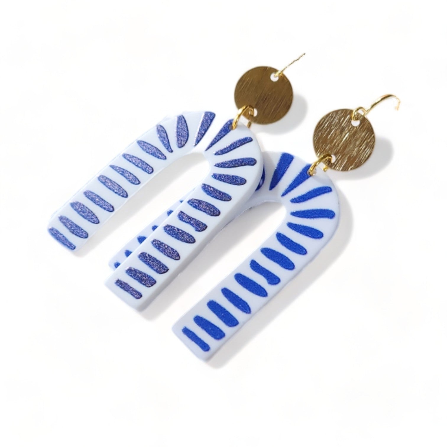 Cannes Acrylic Earrings - Delft Blue