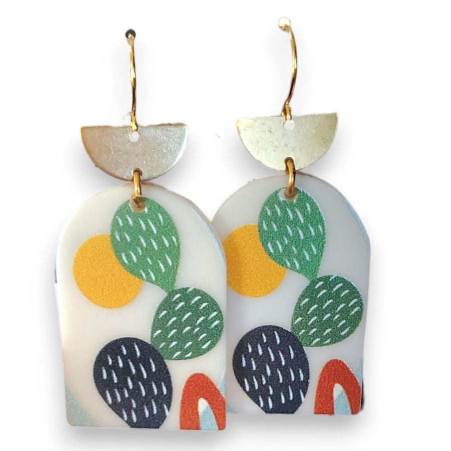 Cannes Acrylic Earrings - Desert Cactus
