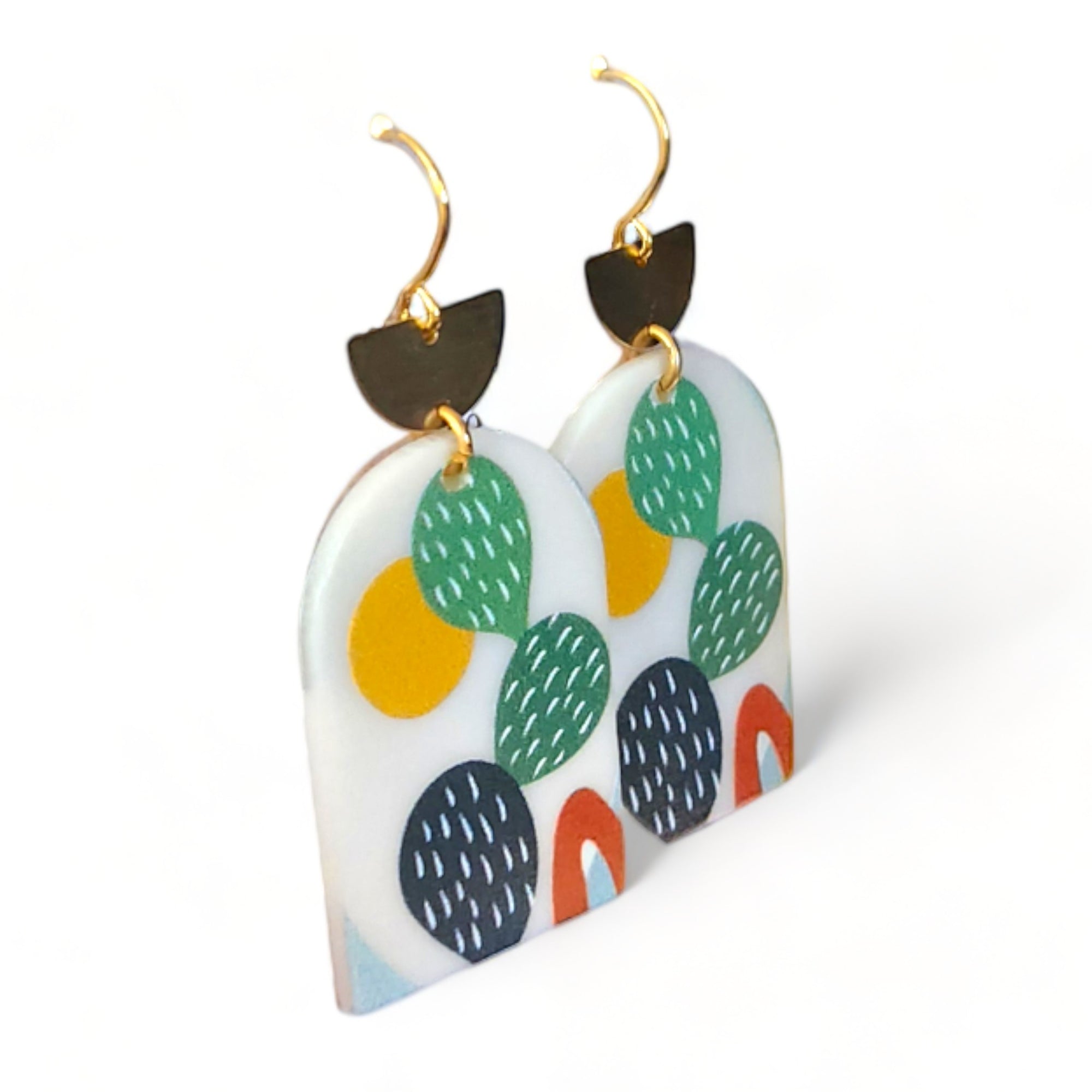 Cannes Acrylic Earrings - Desert Cactus