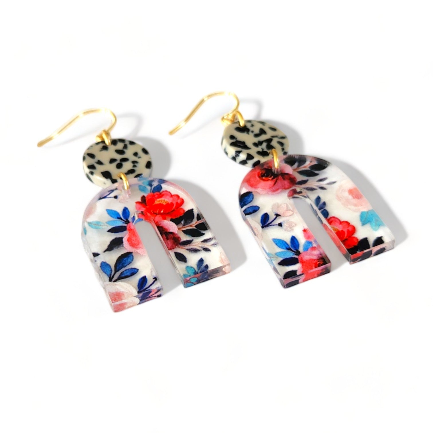 Speckled Blooms Acrylic Earrings